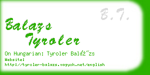 balazs tyroler business card
